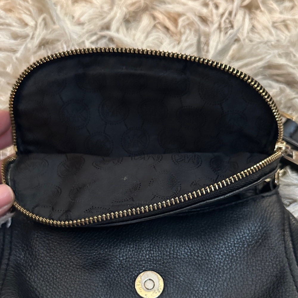 Michael Kors Black Crossbody Bag with Gold Accents - Picture 4 of 16